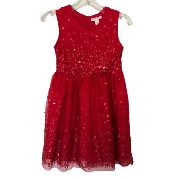 Cat & Jack Girls Red Sequin Sleeveless Dress XS (4/5) - Picture 1 of 5